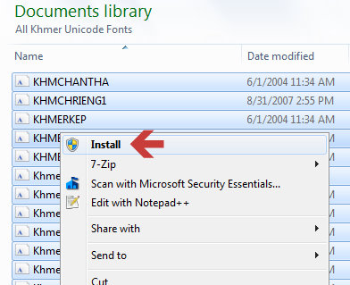 install-khmer-unicode-fonts